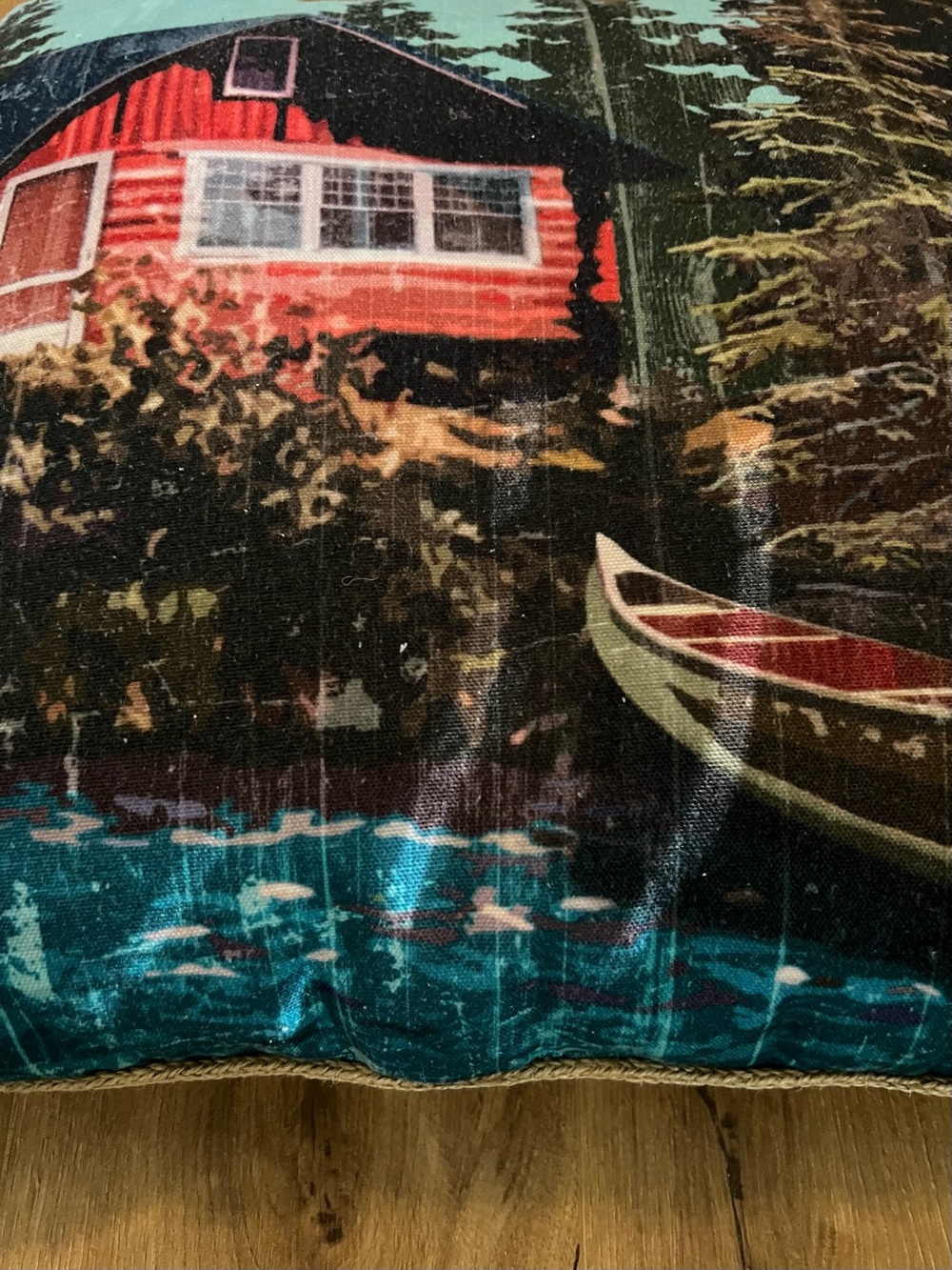 Scenic Red Cabin Decorative Throw Pillow - Home Accents